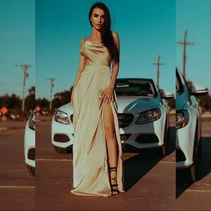 Elegant Gold Evening Gown